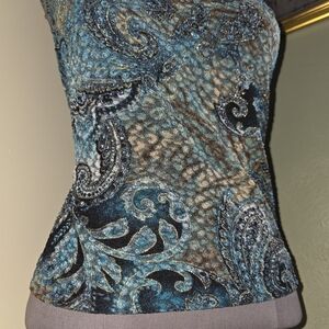 Alex Evenings Textured Paisley Psychedelic Sleeveless Tank Top – Medium Petite